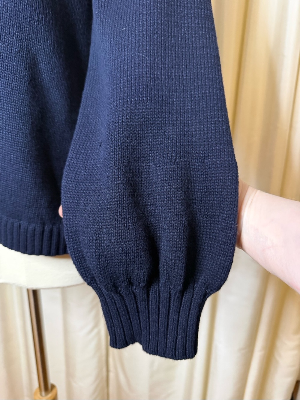Talbots Navy Lace-Up Rope Sweater - Size Large - Picture 4 of 12